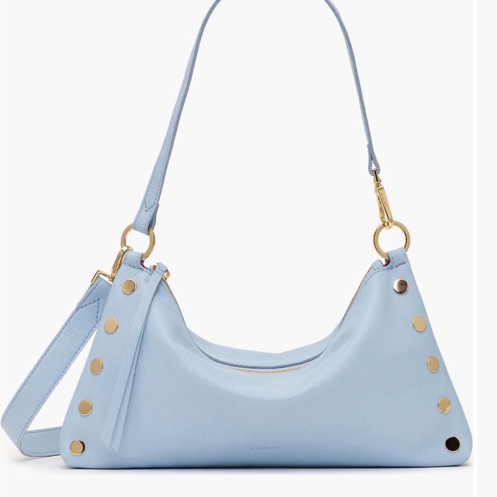 Hammitt Pale Blue Shoulder Bag with Gold Studs NWTS